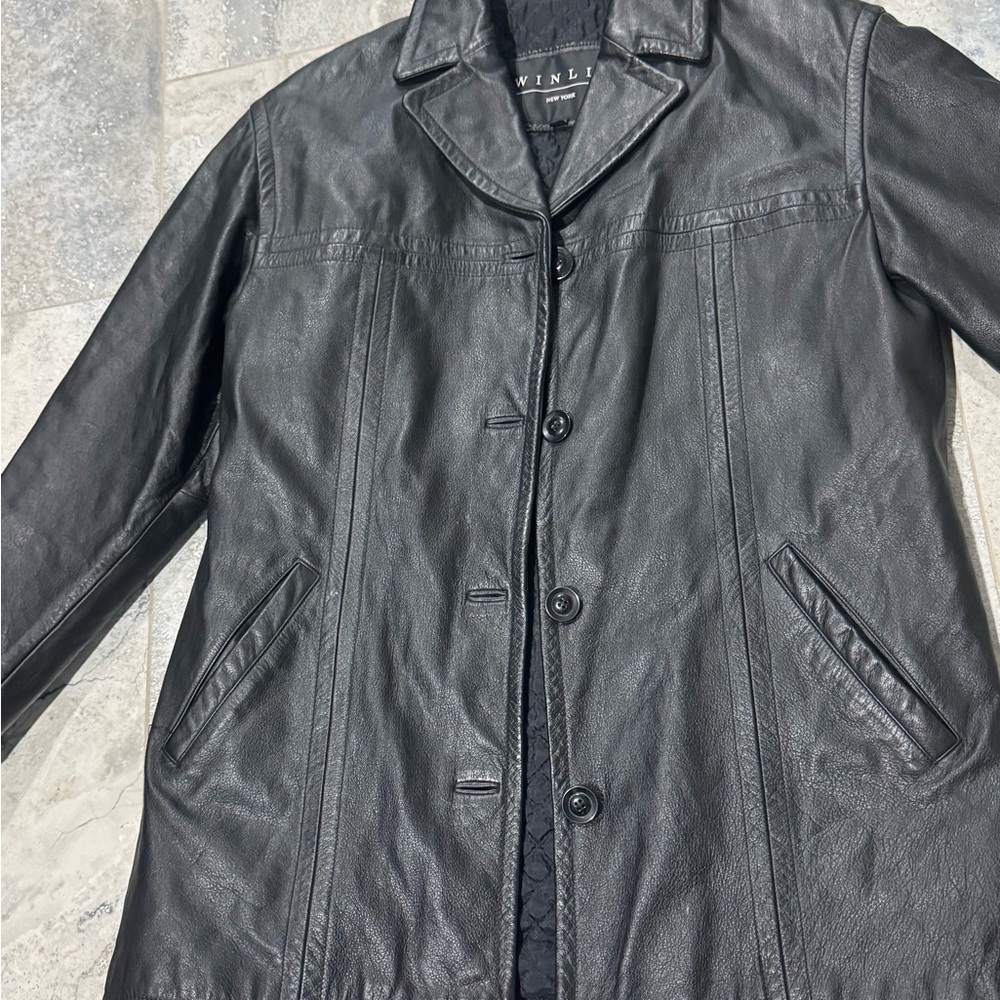 Vintage Winlit Black Leather Jacket - Picture 3 of 6